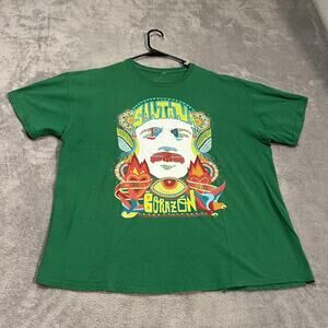 Santana Corazon Shirt Mens XL Green Collectible Graphic Tee Psychedelic Art